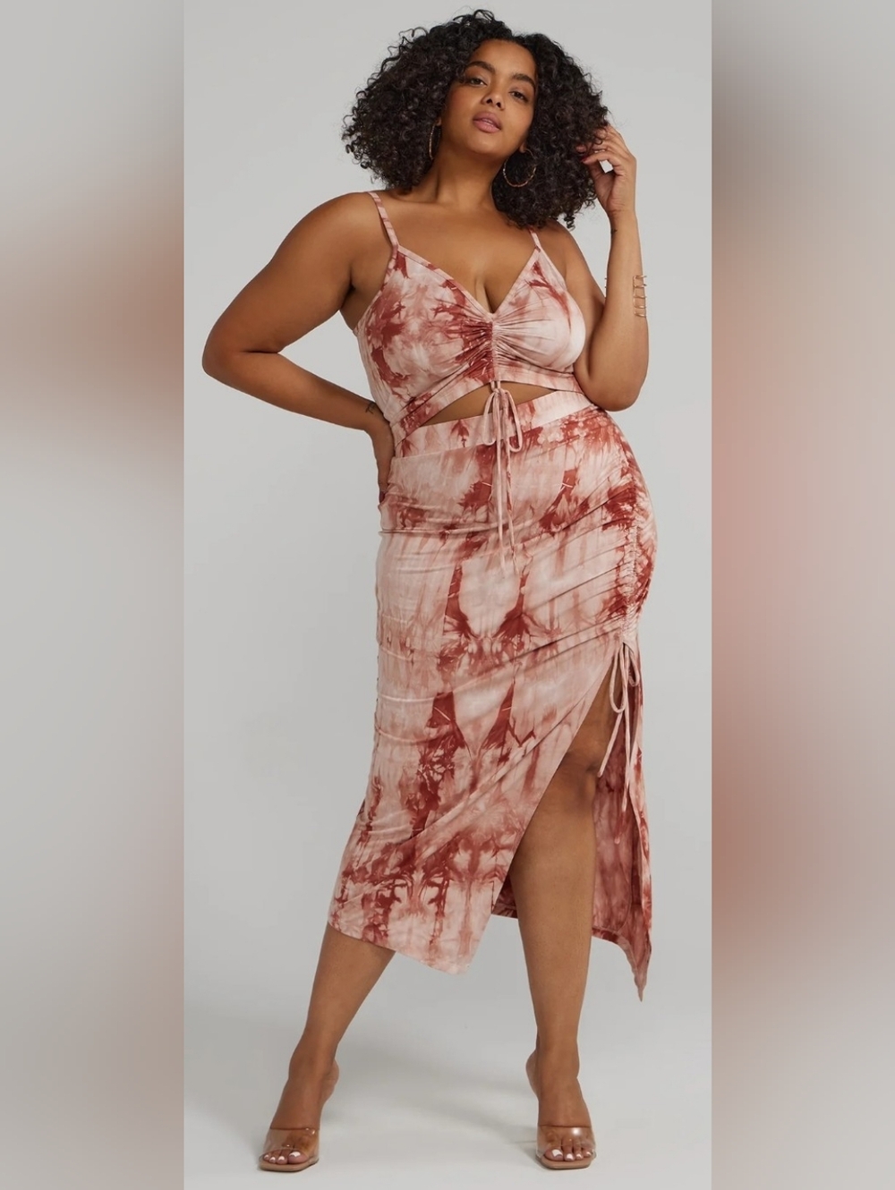 Women's Tie-Dye Intimate Set - Brown